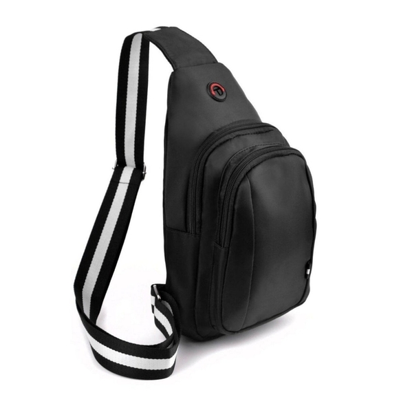 Westend Men's Black Nylon Crossbody Shoulder Unisex Sling Bag - Picture 3 of 4